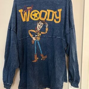 Disney Woody Blue Denim Long Sleeve spirit jersey size L